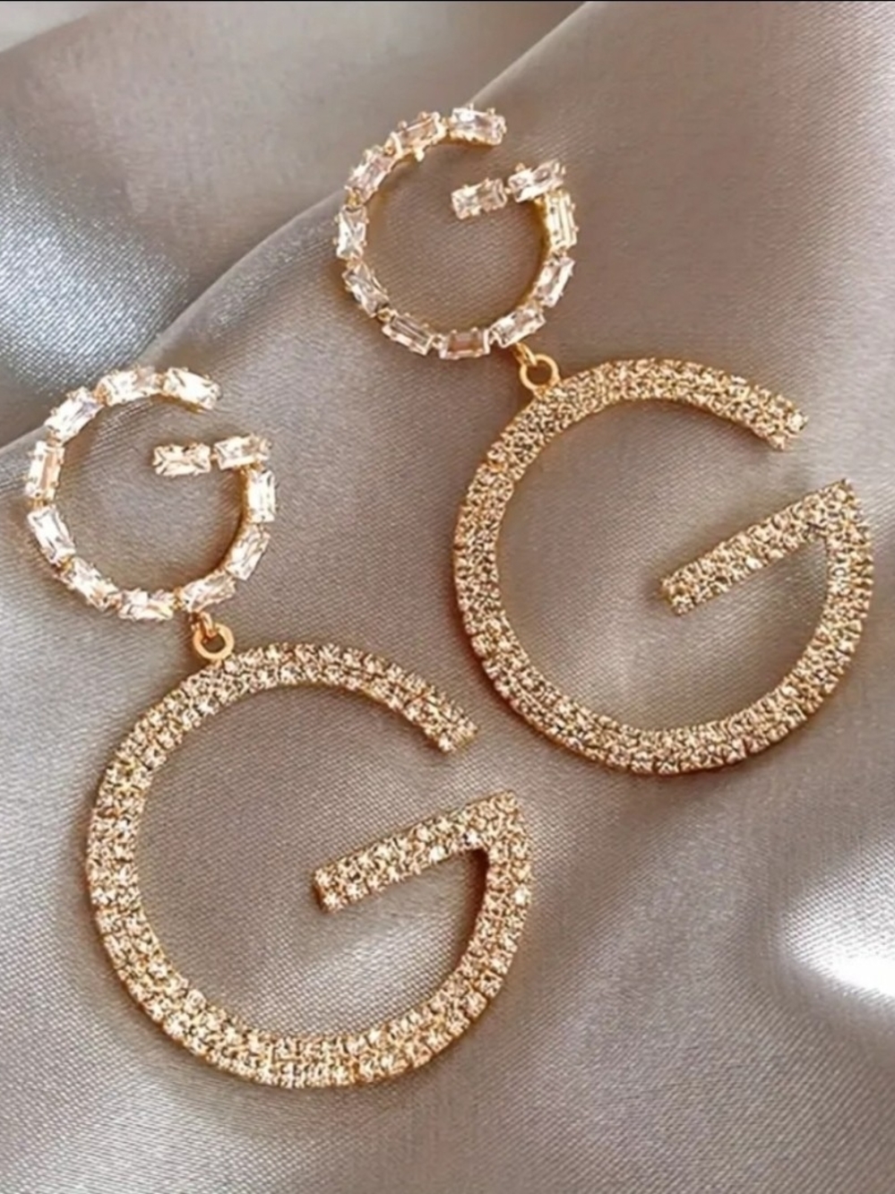Kohl's Gold Crystal G Drop Earrings